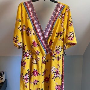BRAND NEW yellow floral romper